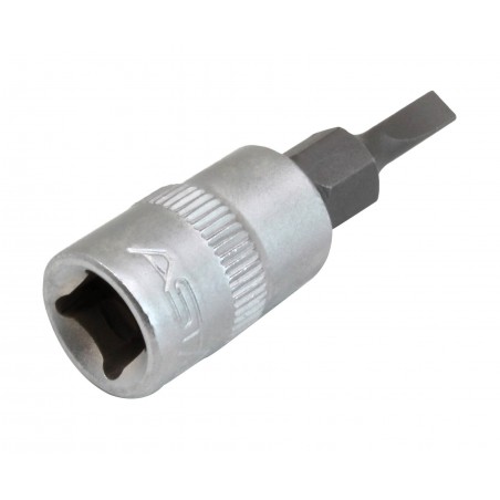 Flat bit attachment made of high quality Cr-V steel and S2 steel intended for manual use.