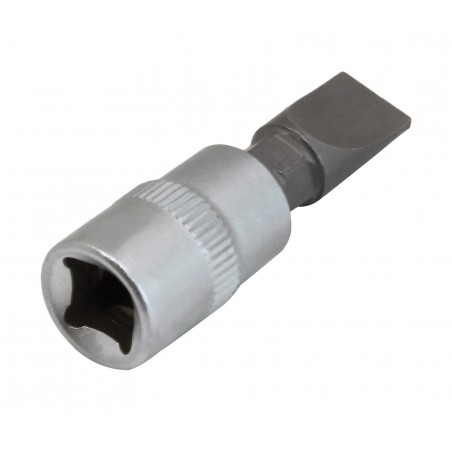 Flat bit attachment made of high quality Cr-V steel and S2 steel intended for manual use.