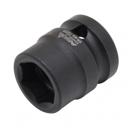 Very short ASTA 6-point socket made of high-quality Cr-Mo steel intended for impact use.