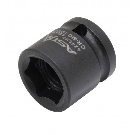 Very short ASTA 6-point socket made of high-quality Cr-Mo steel intended for impact use.