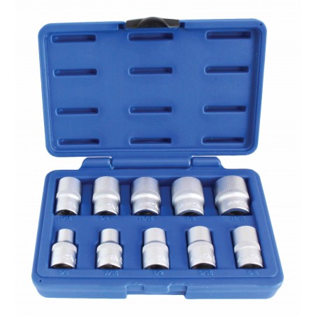 10pcs 1/2″ Dr. 6PT Short Hand Socket Set