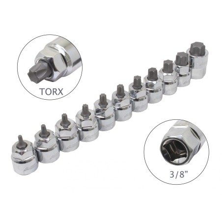 11PCS 3/8″ LOW PROFILE STAR BIT SOCKET SET