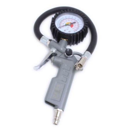 Pistol Grip Air Line Inflator & Pressure Gauge Rubber Protection 0-230psi