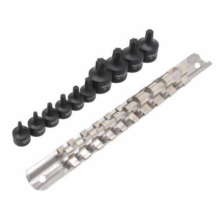 10PCS 1/4" + 3/8" DR. TORX STUBBY IMPACT BIT SOCKET