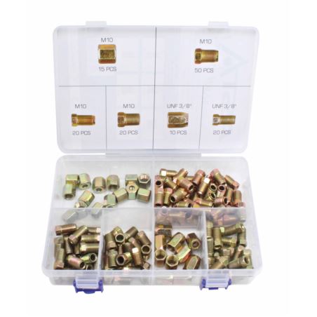 135pcs Brake Pipe Fittings, Connecting Nuts and Screws Assortment