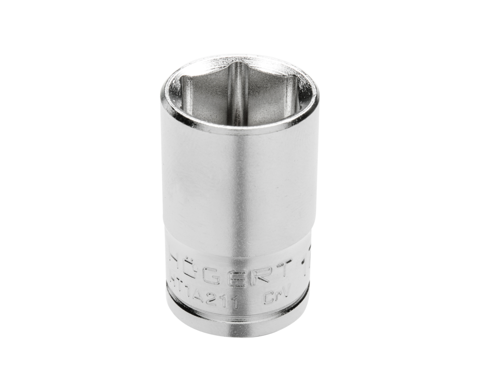 Socket 1/2“, hexagon metric, CrV steel, 10 mm DIN 3124