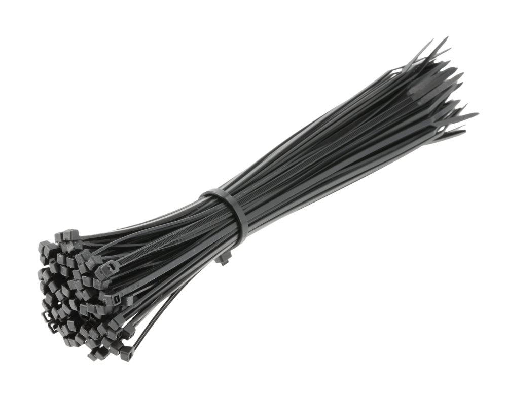 Nylon Cable Ties 2.5 x 200 mm, 100 pcs, Black