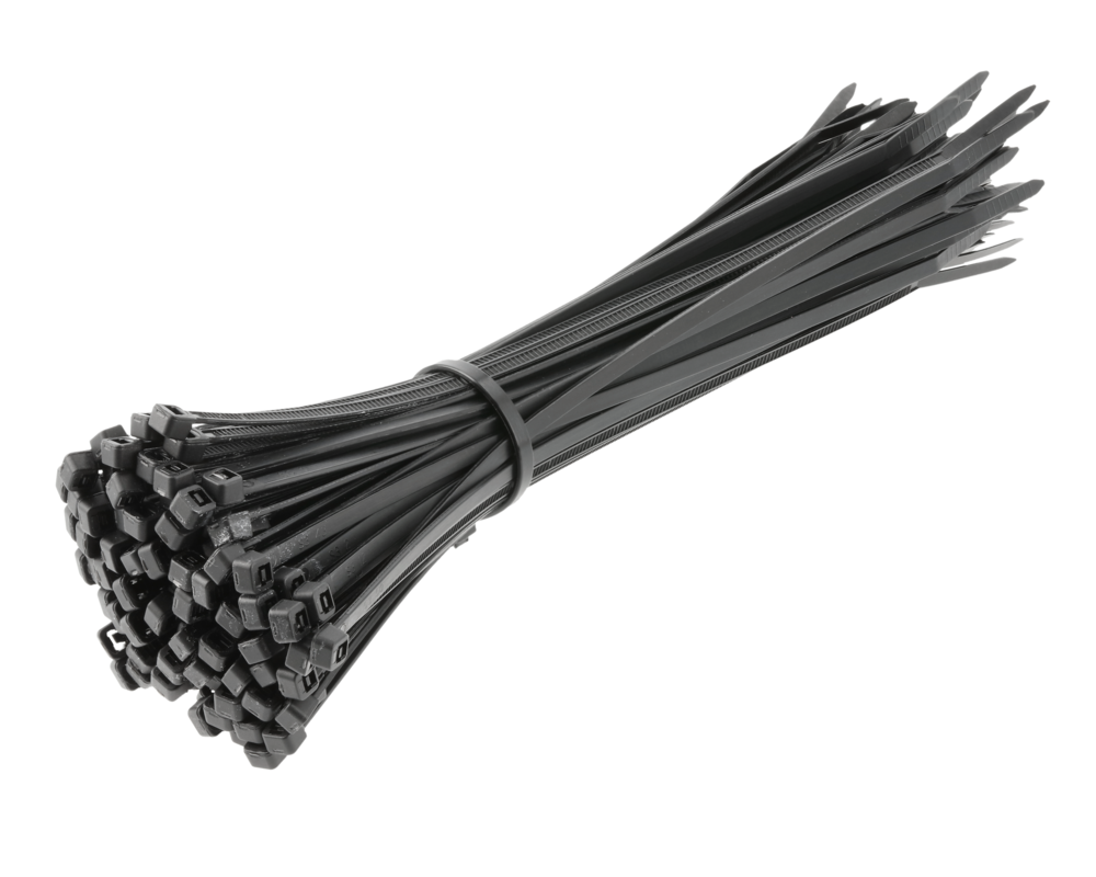 Nylon Cable Ties 3.6 x 200 mm, 100 pcs, Black