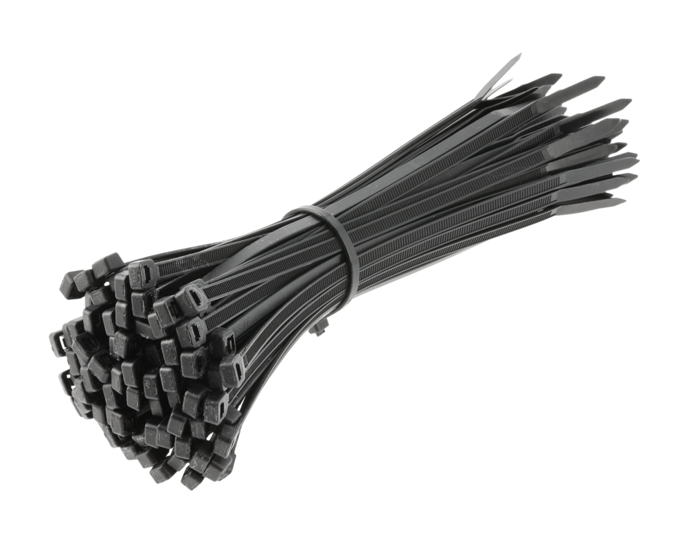 Nylon Cable Ties 4.8 x 200 mm, 100 pcs, Black