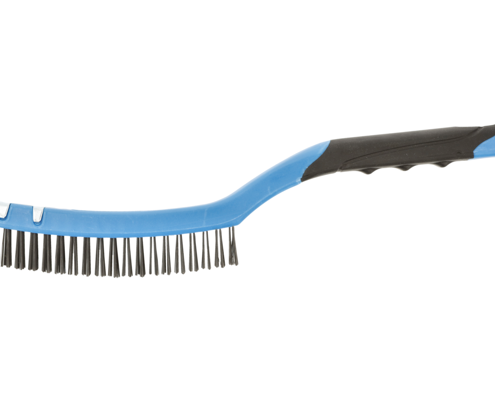 Steel wire brush with a scraper, 3 x 19