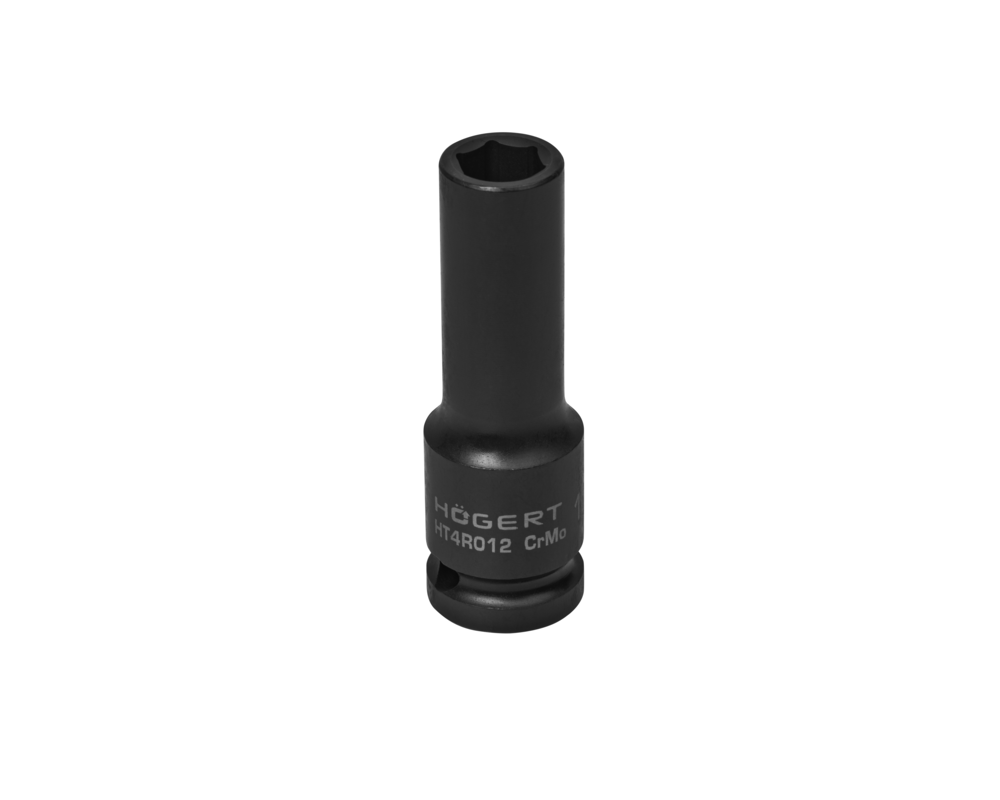 Impact socket 1/2", 12 mm, CrMo, deep