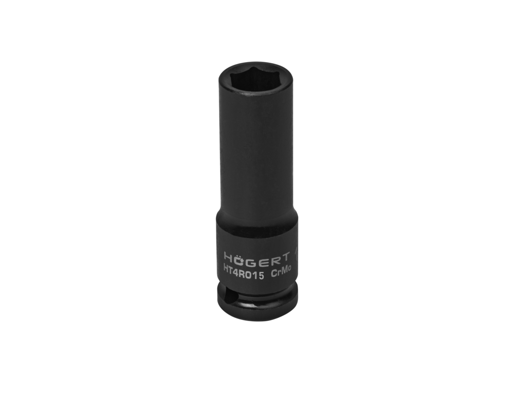 Impact socket 1/2", 15 mm, CrMo, deep