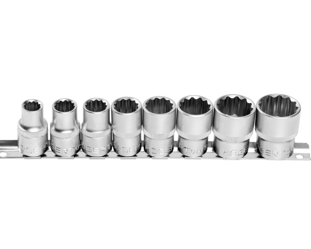 1/2" 12-point socket wrench set. 8 pcs.