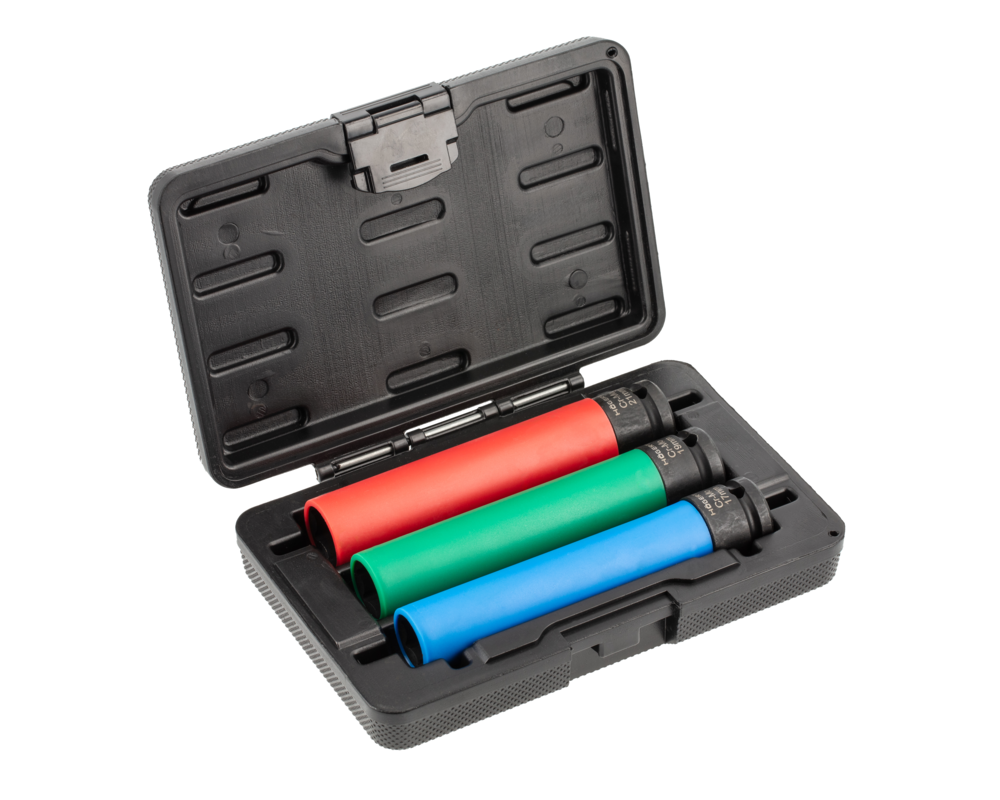 Set of long sockets for alloy rims 3 pcs., 1/2''