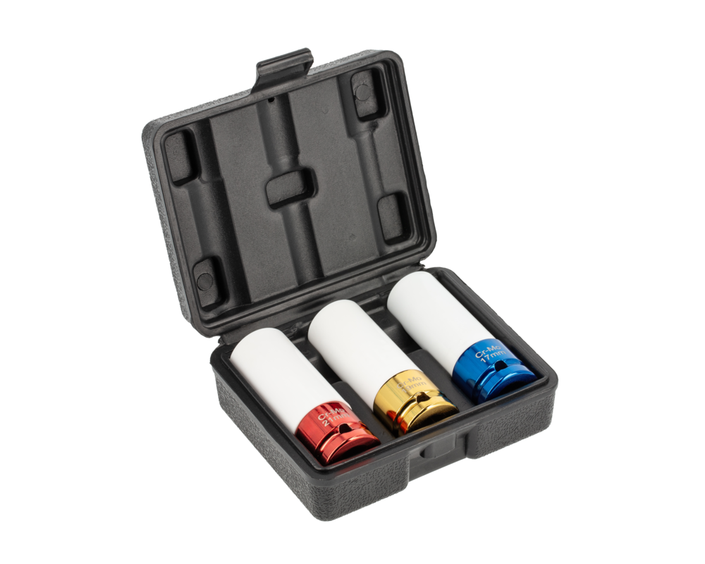 Set of sockets for aluminum rims 3 pcs, 1/2''