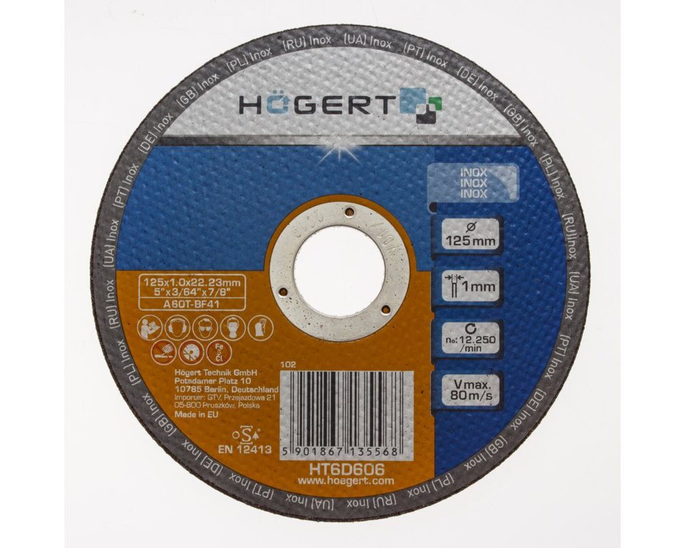 Grinding wheel for inox, 125 mm, ultra thin 1.0 mm