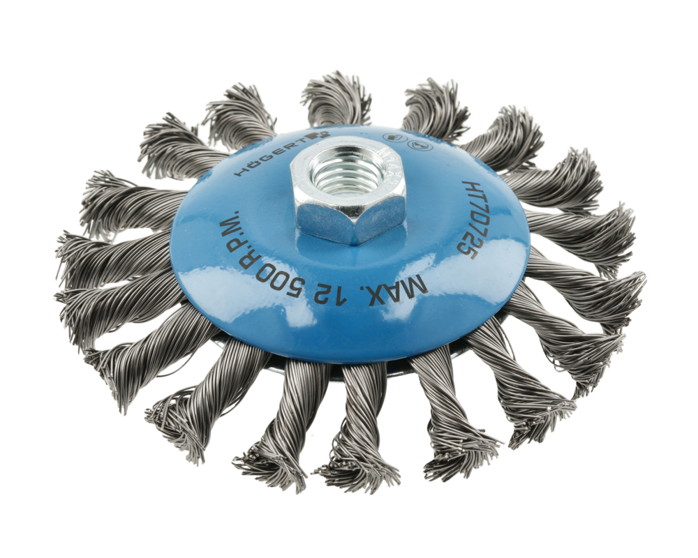 Disc brush 100 mm, M14, steel wire 0.5 mm