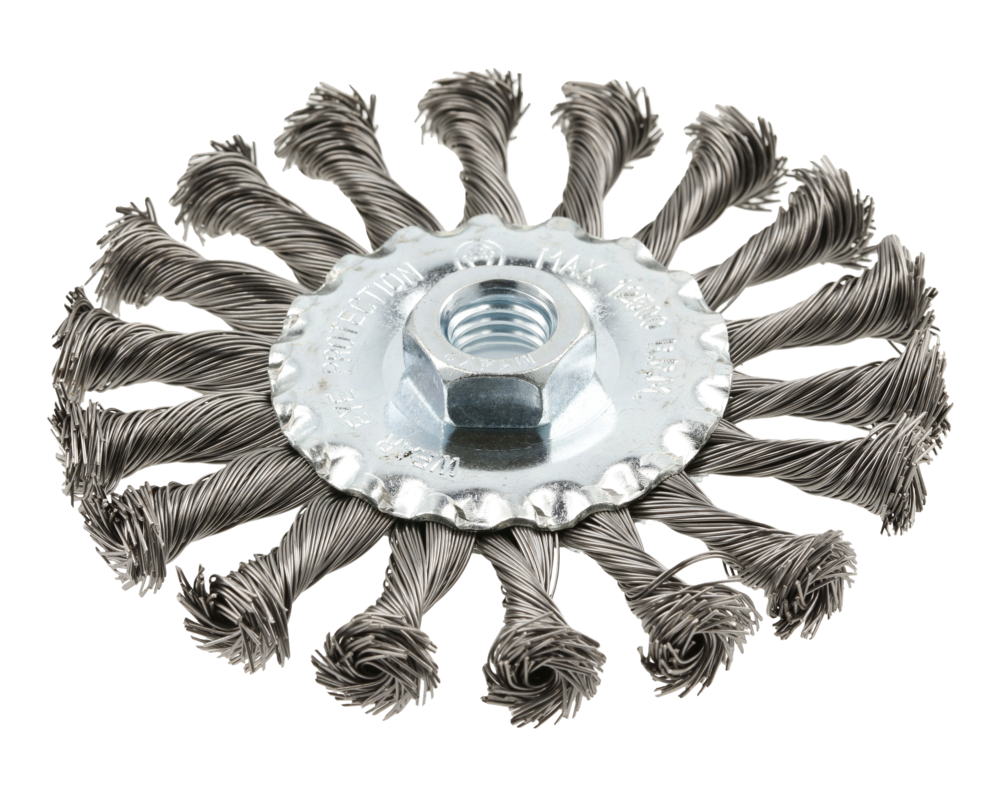 Circular brush with shaft 115 mm, M14, steel wire, 0.5mm