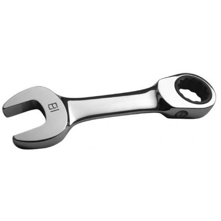 Stubby Ratchet Wrench, Mirror finish Size:12mm