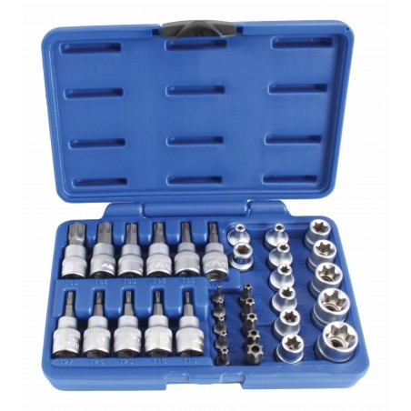 34kpl 3/8″ Dr. Torx & E-tyypin hylsysarja