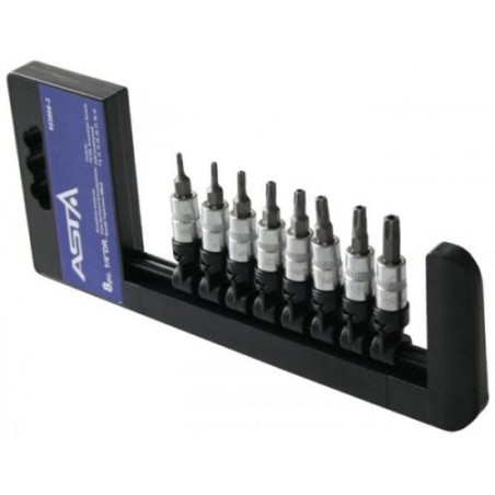 8PCS 1/4″ DR. TORX-RUUVIMEISSELIHYLSY (W/ TAMPER)
