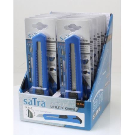 UTILITY KNIFE WITH STAINLESS STEEL 100X18X0,5MM CUTTING BLADE