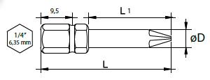 A-12059 Type Nr.kat. L (mm) L 1 (mm) ø D PH2 A-12059 75 49 6.0 - Image 3