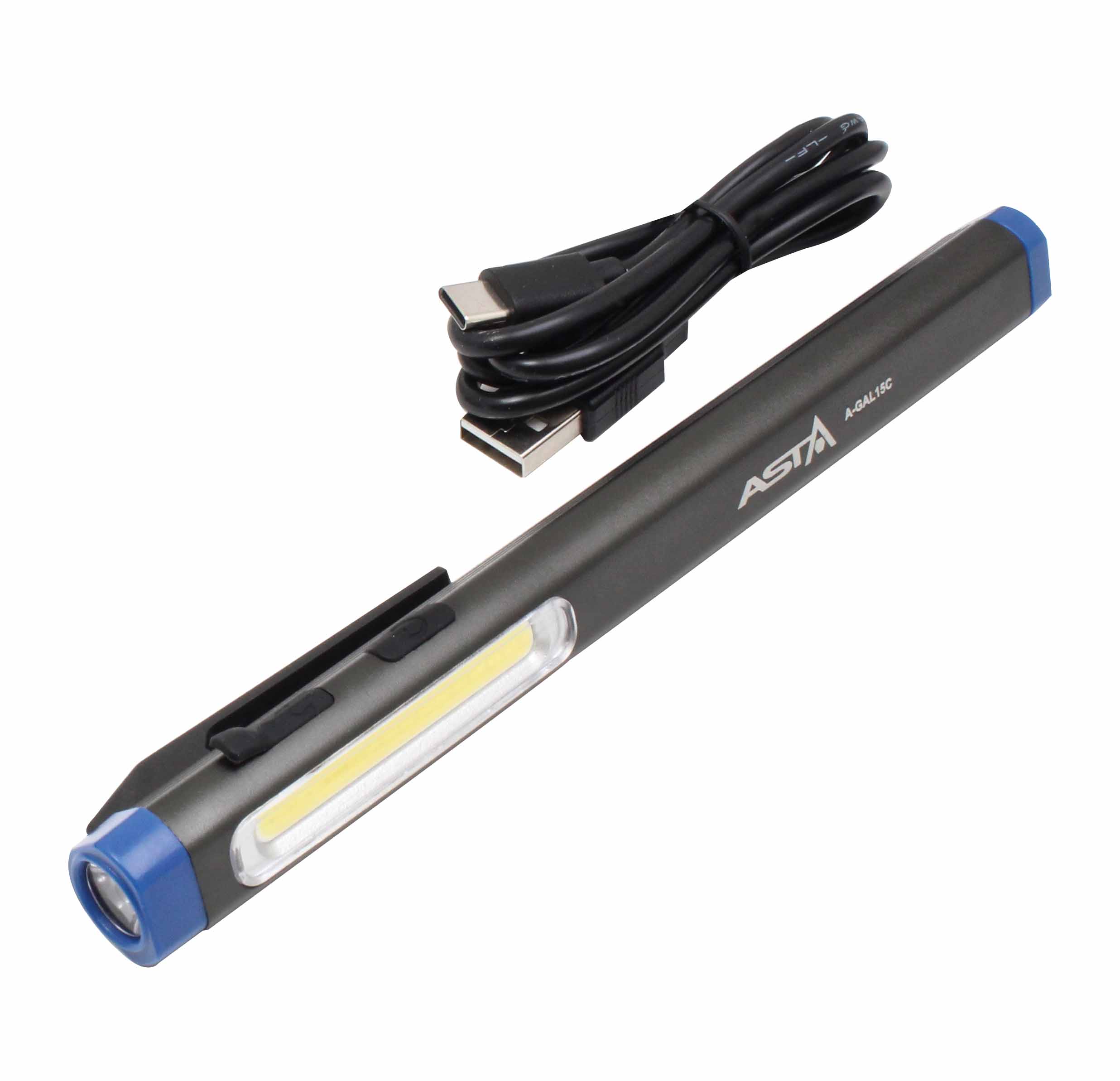 A-GAL15C High quality rechargeable LED COB 300LM pen light equipped with flashlight function, magnet and hanging clip. - Image 2