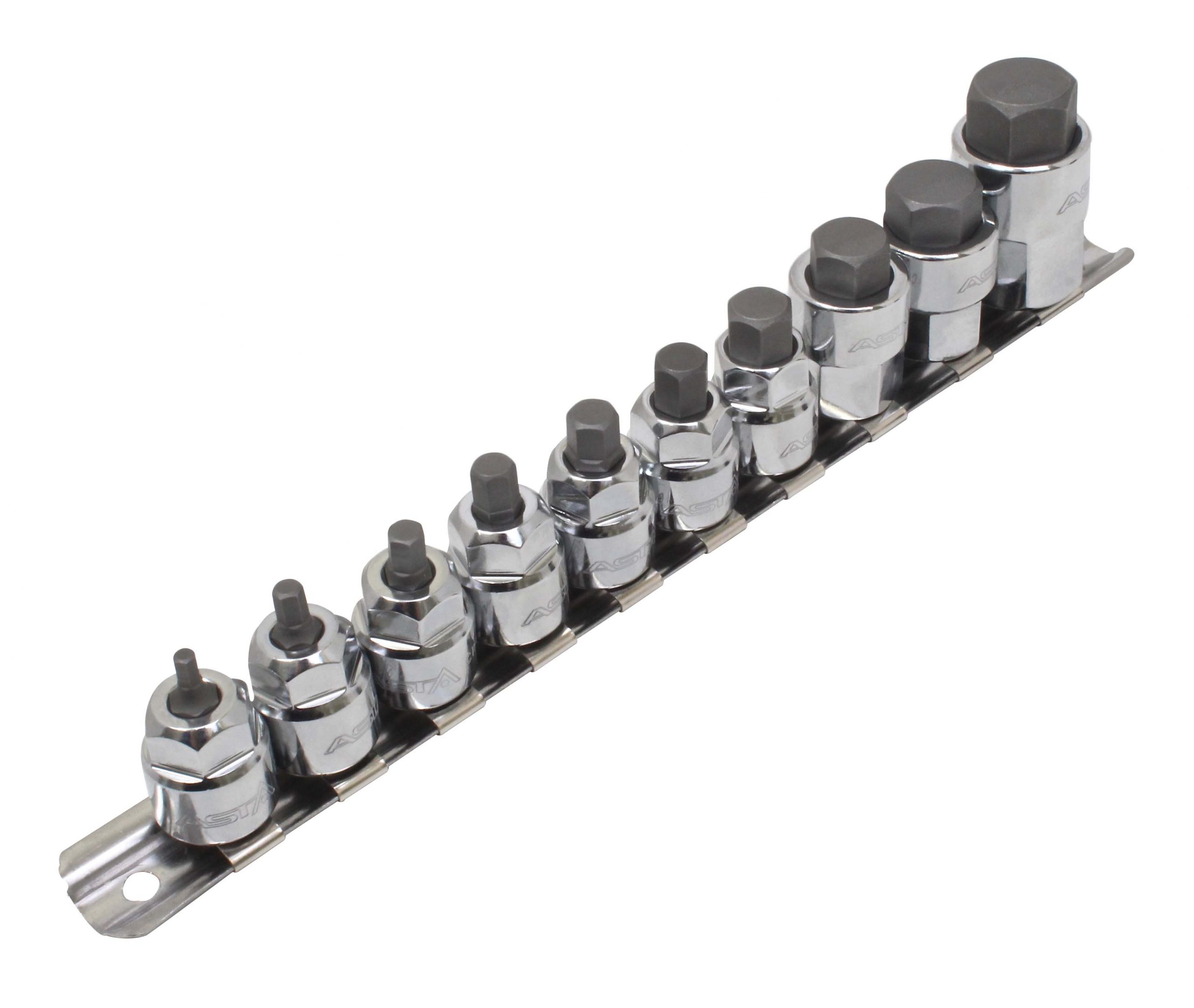 A-M10HEXL 10PCS 3/8″ + 1/2″ DR. LOW PROFILE METRIC HEX BIT - Image 3