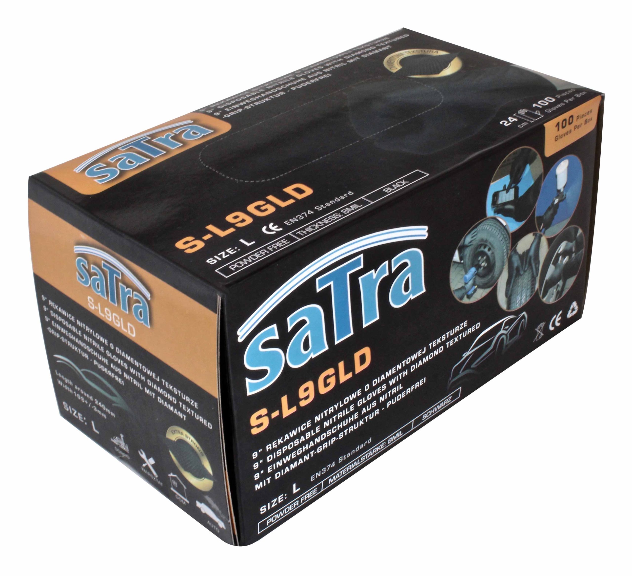 S-L9GLD 9″ DISPOSABLE NITRILE GLOVES WITH DIAMOND TEXTURED - Image 3