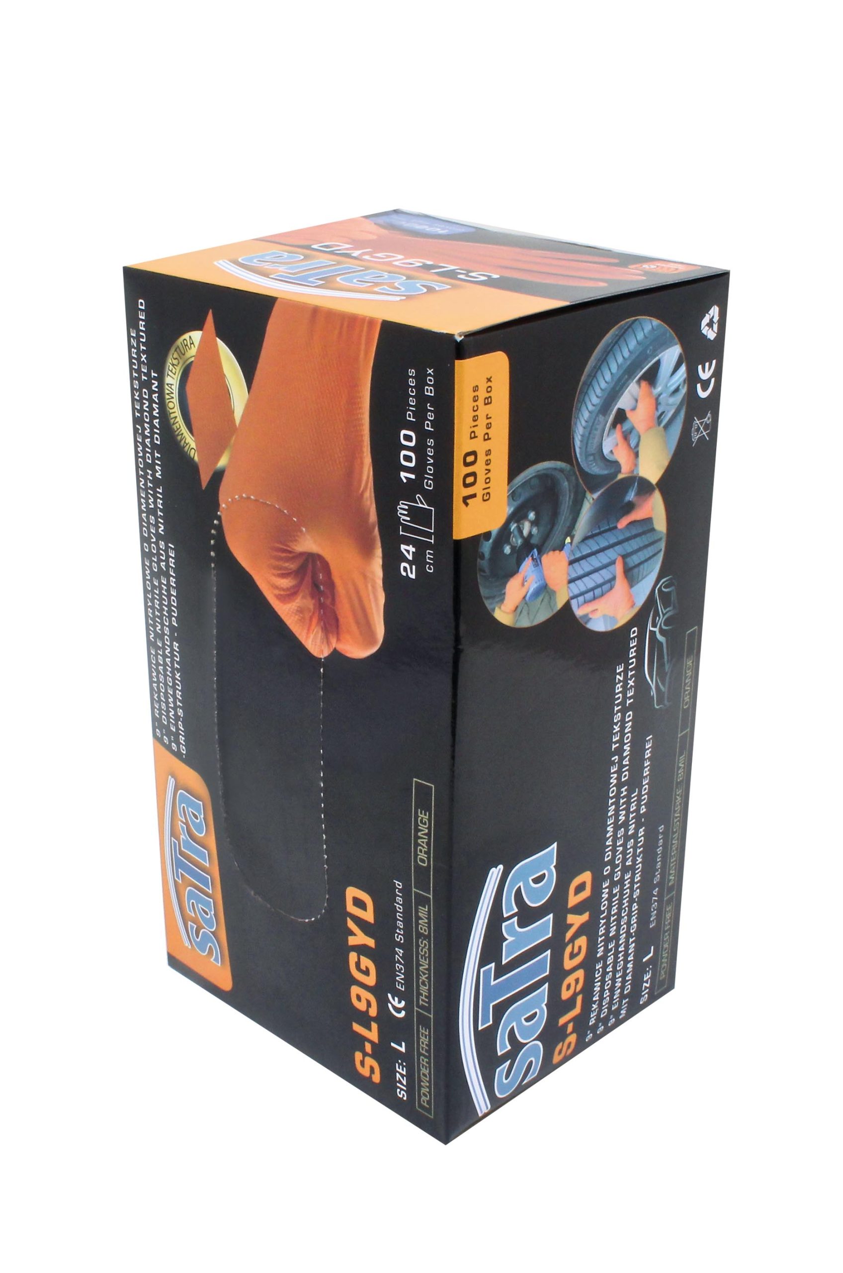 S-L9GYD DISPOSABLE NITRILE GLOVES WITH DIAMOND TEXTURED L SIZE - Image 9