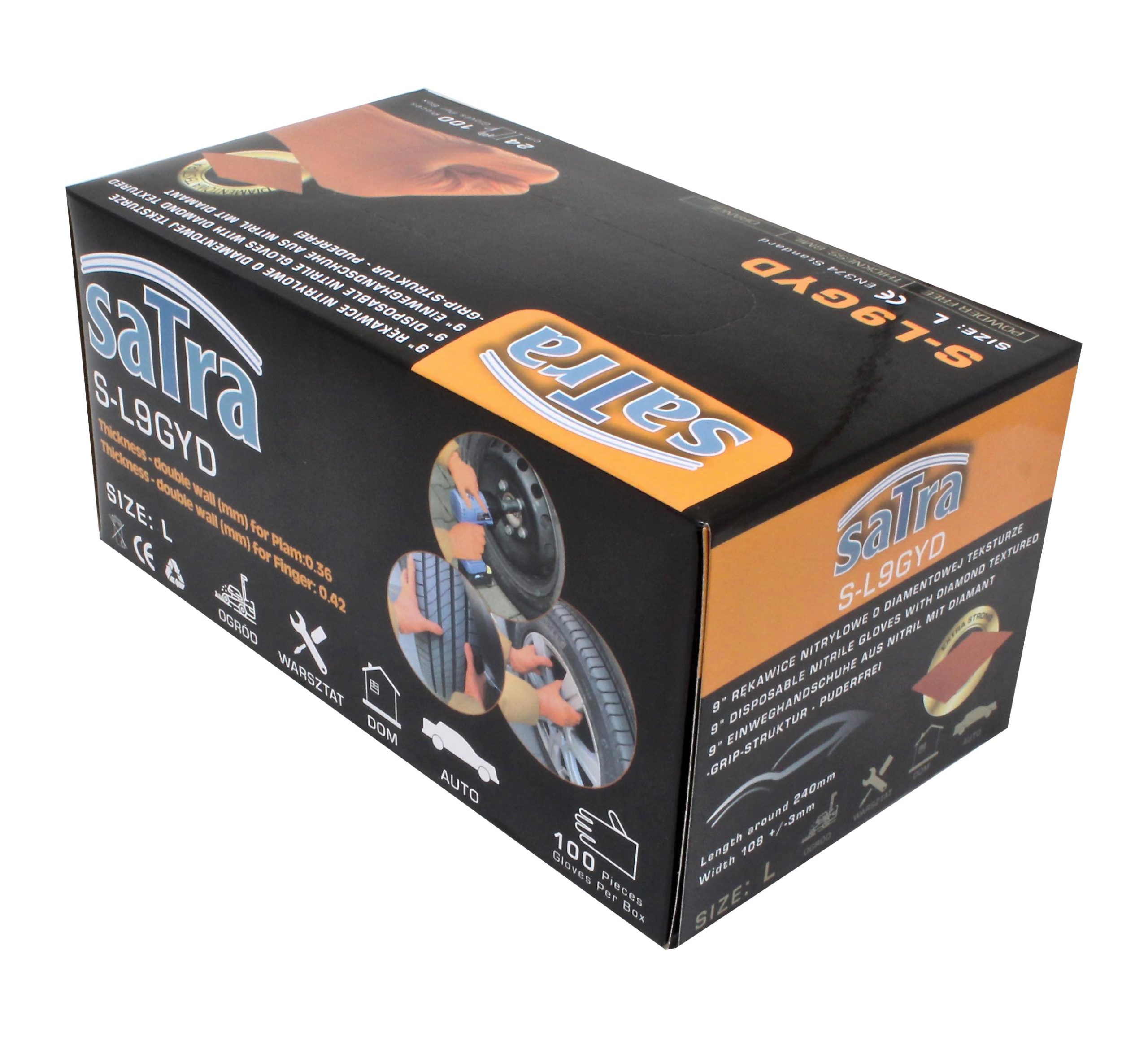 S-L9GYD DISPOSABLE NITRILE GLOVES WITH DIAMOND TEXTURED L SIZE - Image 8