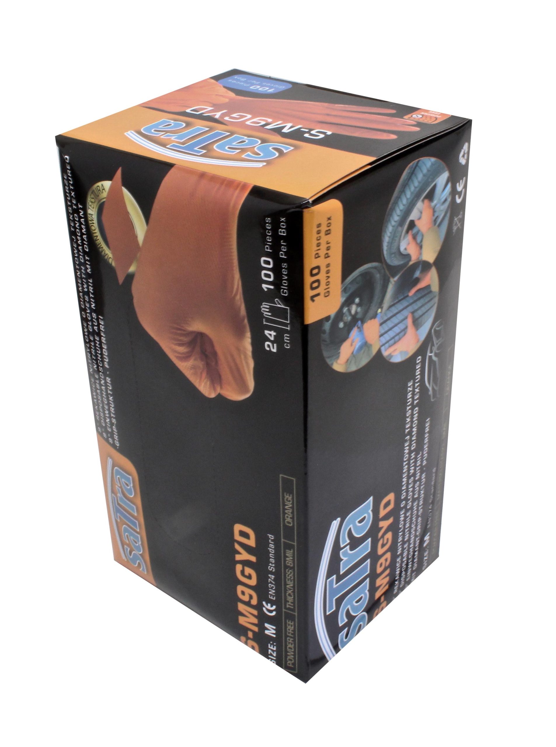 S-M9GYD DISPOSABLE NITRILE GLOVES WITH DIAMOND TEXTURED M SIZE - Image 10