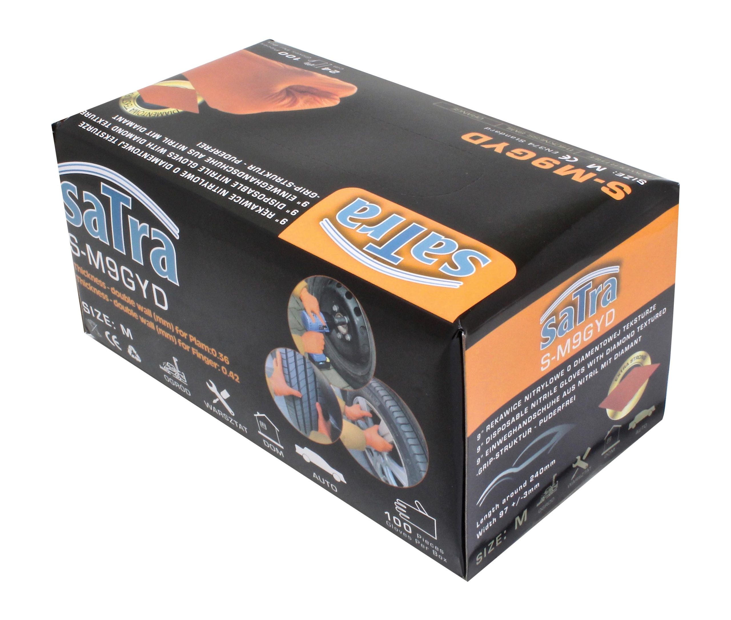 S-M9GYD DISPOSABLE NITRILE GLOVES WITH DIAMOND TEXTURED M SIZE - Image 9