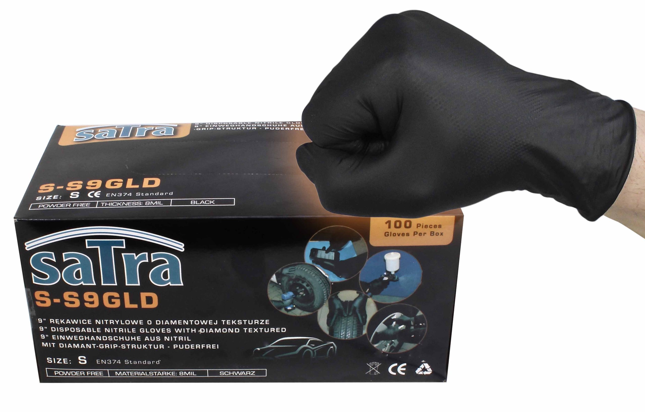 S-S9GLD 9” Disposable nitrile Gloves With Diamond Textured - Image 3
