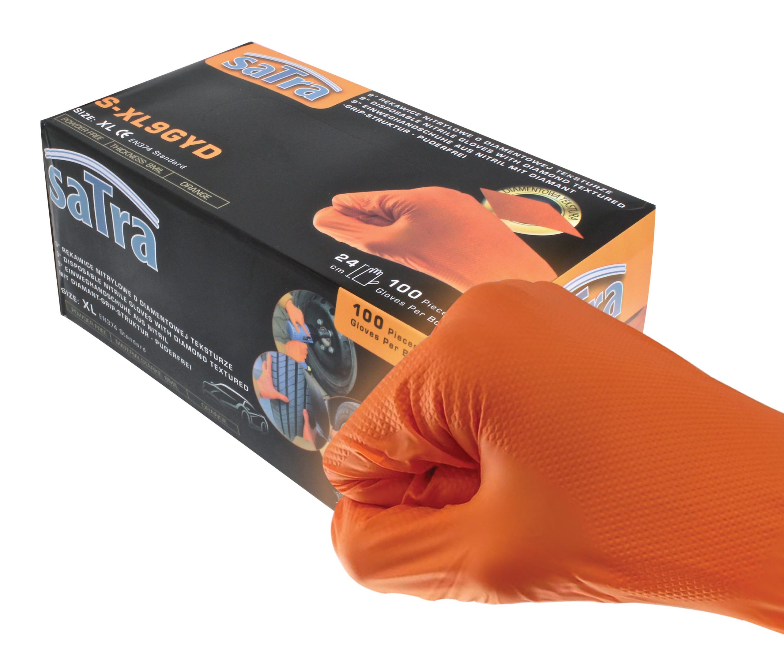 S-XL9GYD DISPOSABLE NITRILE GLOVES WITH DIAMOND TEXTURED XL SIZE - Image 3