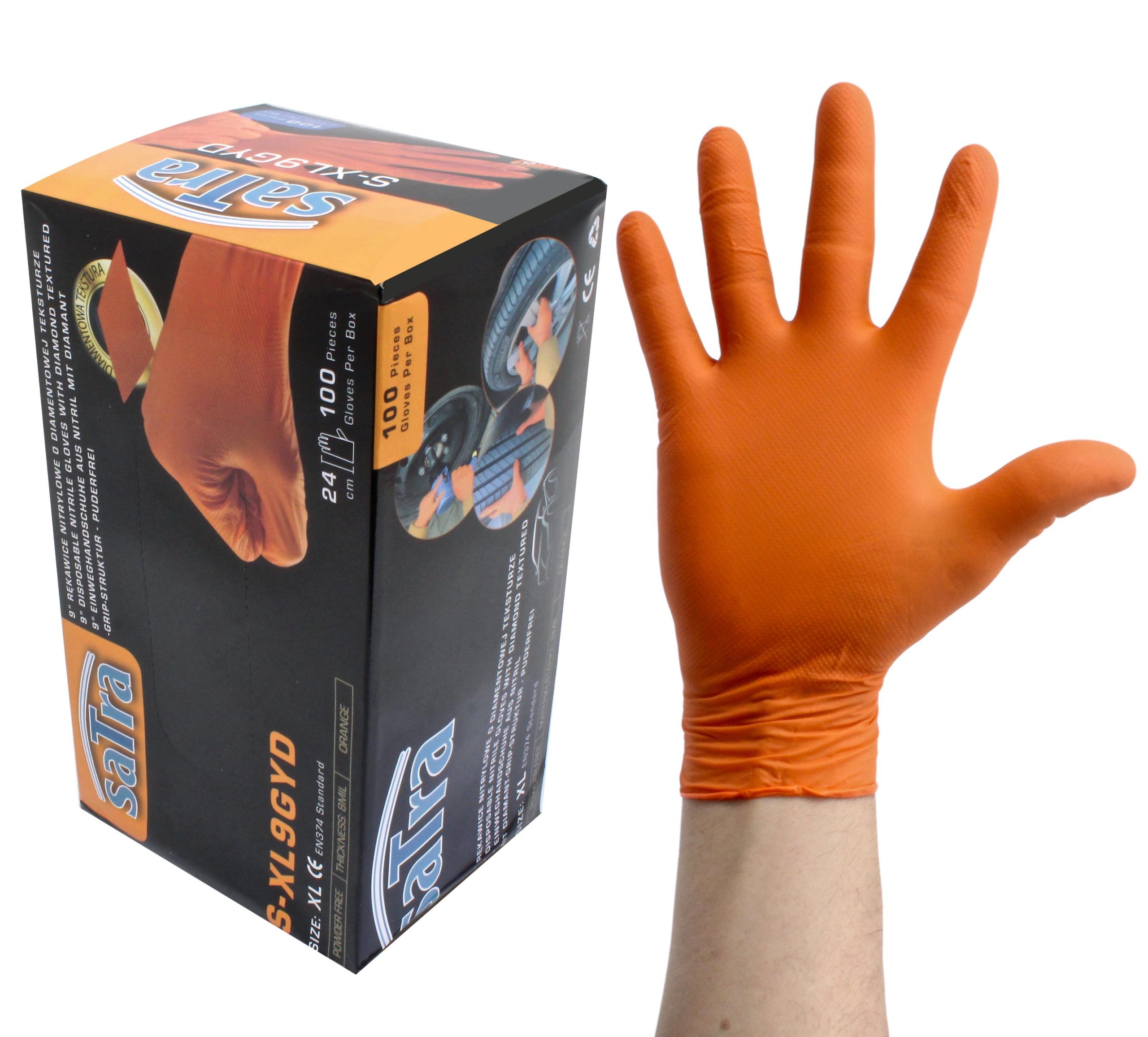 S-XL9GYD DISPOSABLE NITRILE GLOVES WITH DIAMOND TEXTURED XL SIZE - Image 4